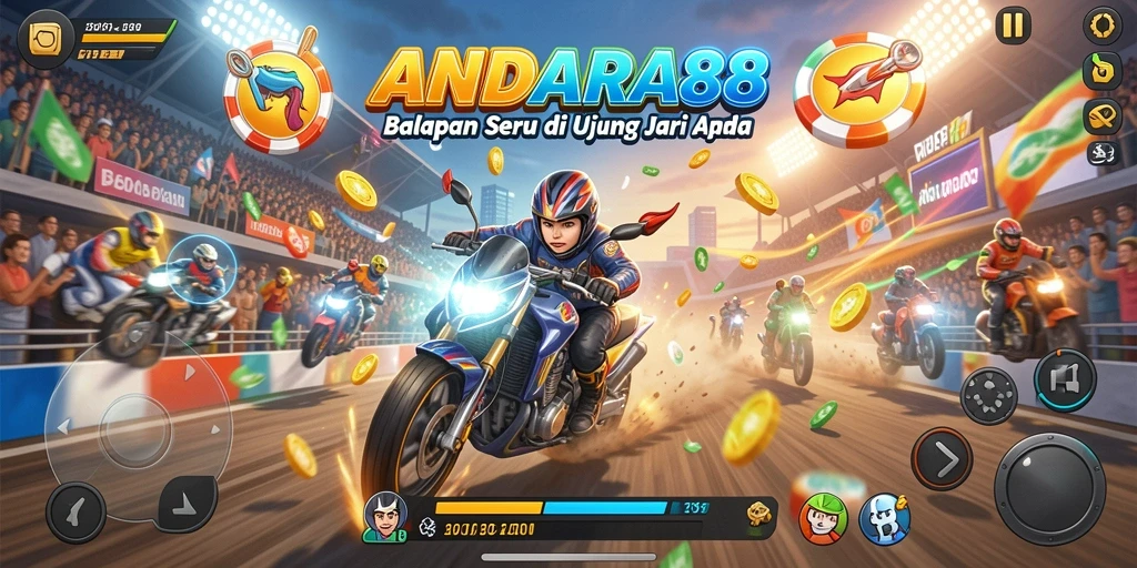 Tangkapan layar dari gameplay racing ANDARA88 yang menegangkan.
