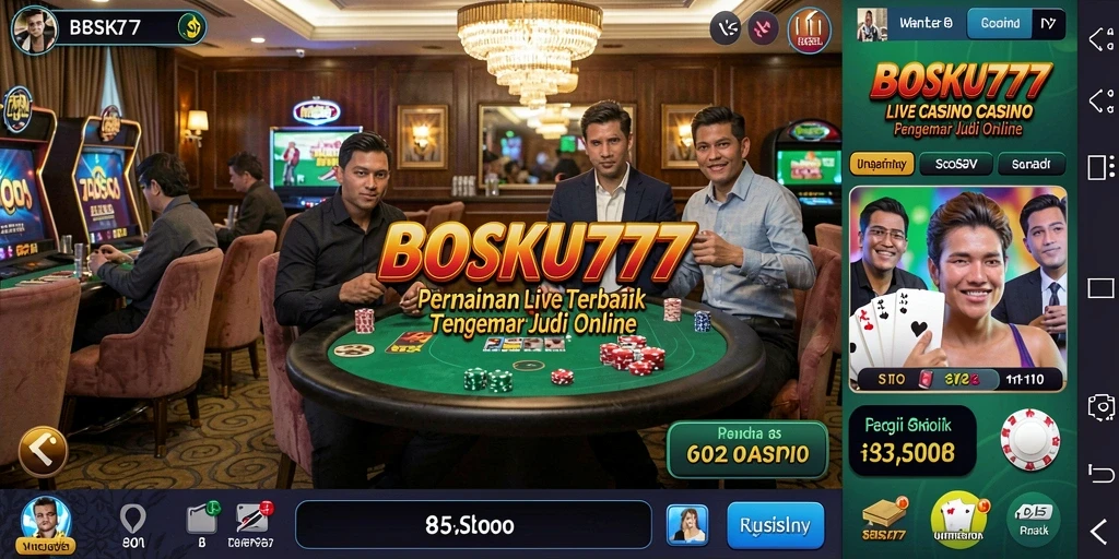Tampilan gameplay Live Casino yang interaktif di BOSKU777.