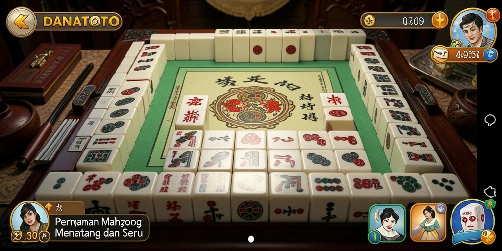 Tampilan gameplay seru Mahjong di aplikasi DANATOTO.