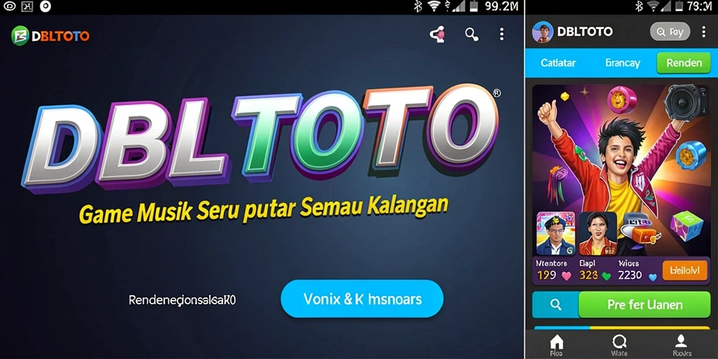 Tampilan gameplay menarik dalam DBLTOTO dengan berbagai fitur musik.