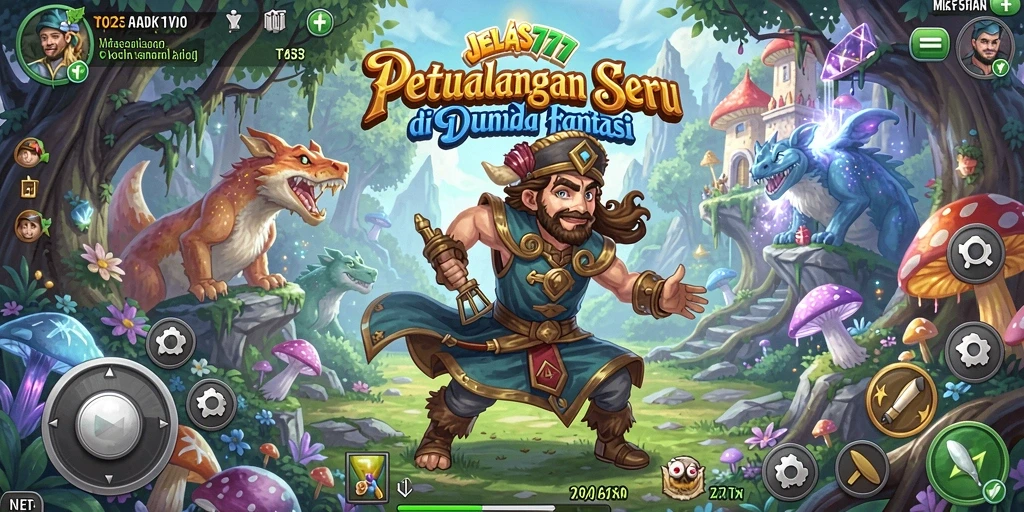 Screenshot utama JELAS777 menampilkan aksi seru dalam dunia petualangan.