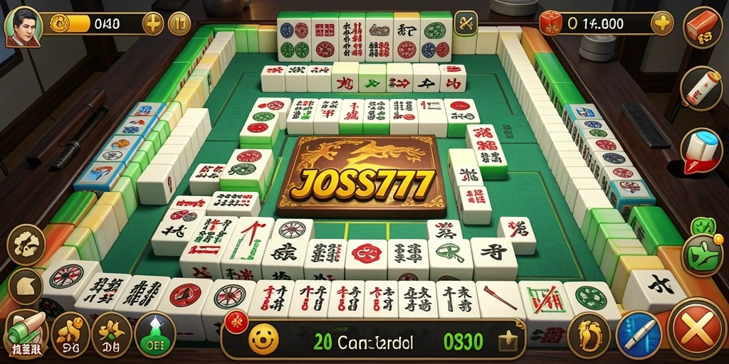 Tampilan gameplay menarik dari JOSS777 dengan elemen Mahjong.