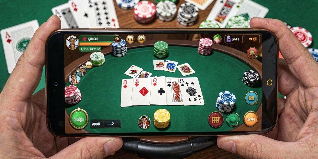 Tampilan utama gameplay QiuQiu di aplikasi RR44.