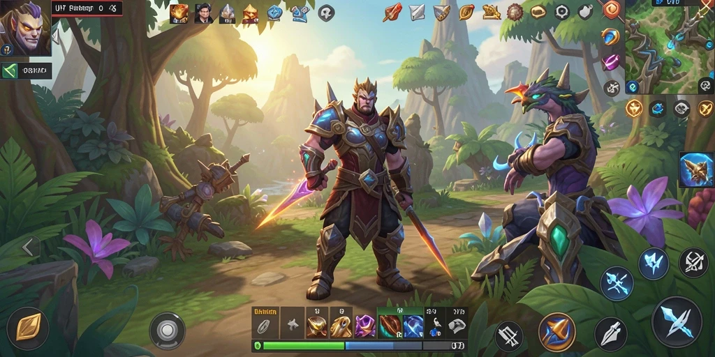 Tampilan gameplay UH77 dengan pertarungan epik di dunia MMORPG.