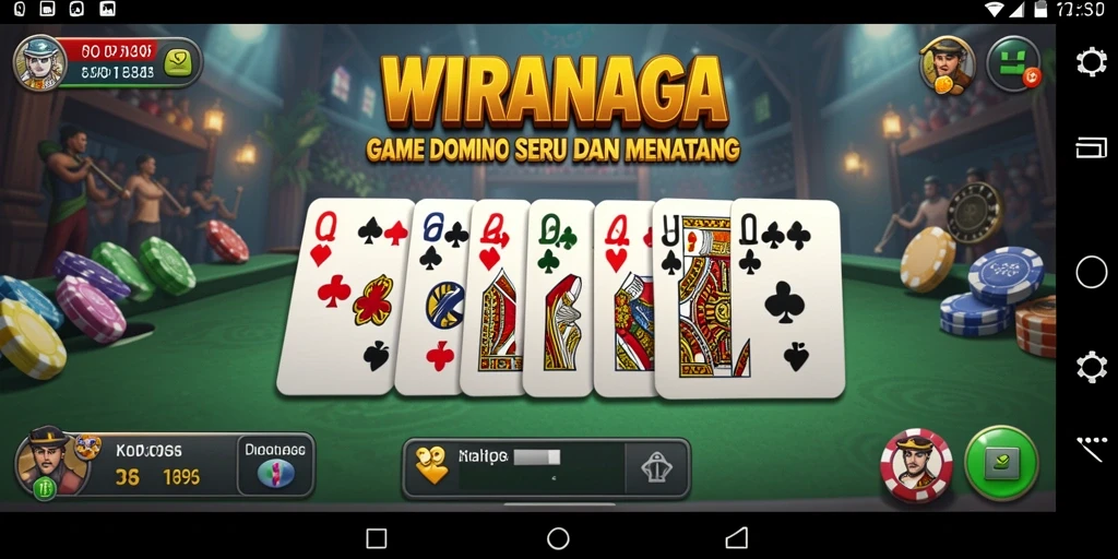Tampilan gameplay seru WIRANAGA saat bermain Domino.