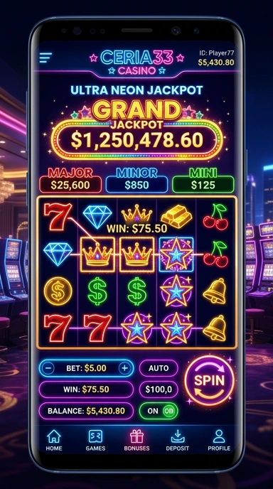 Antarmuka pengguna yang ramah di ceria33.